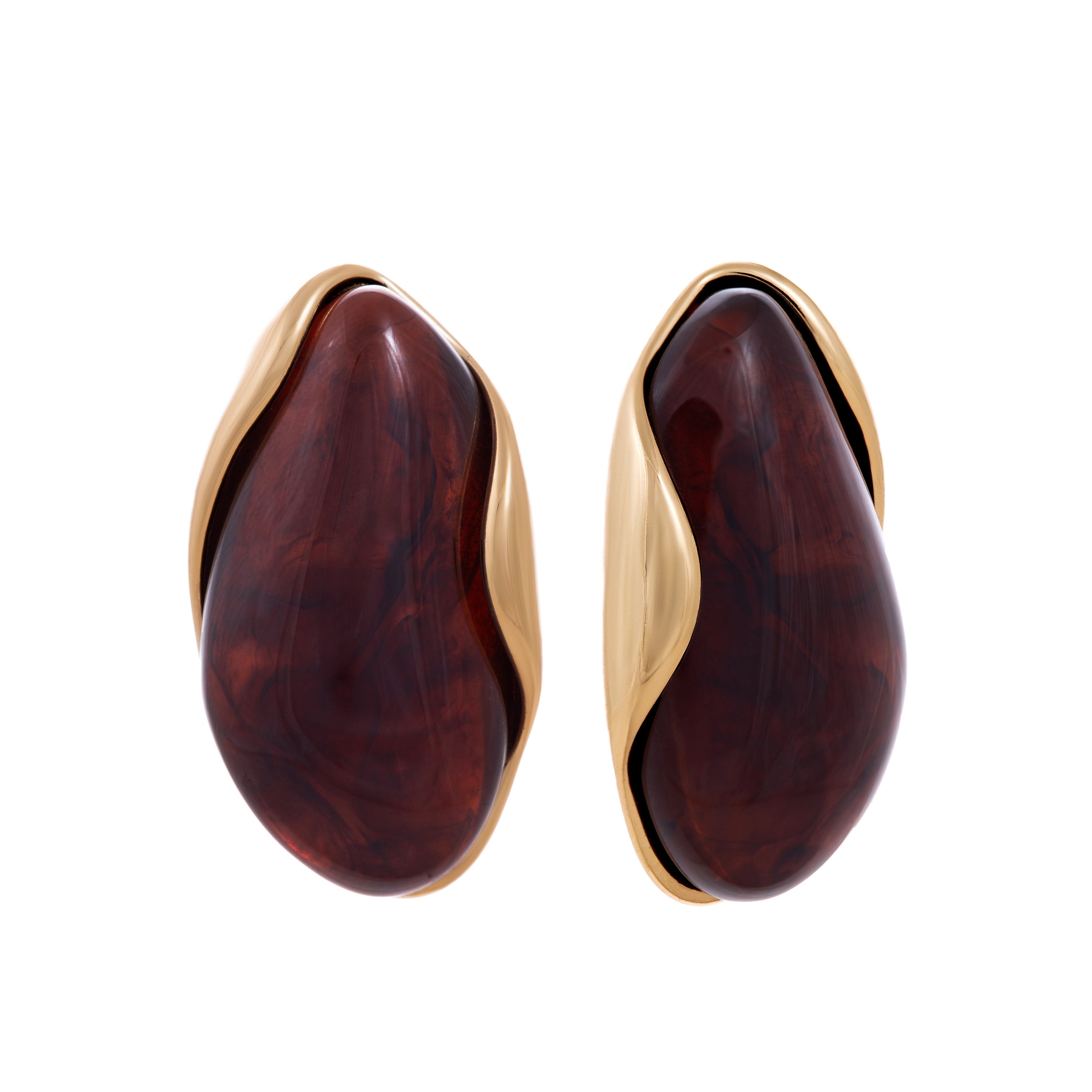 Amber Oval Stud