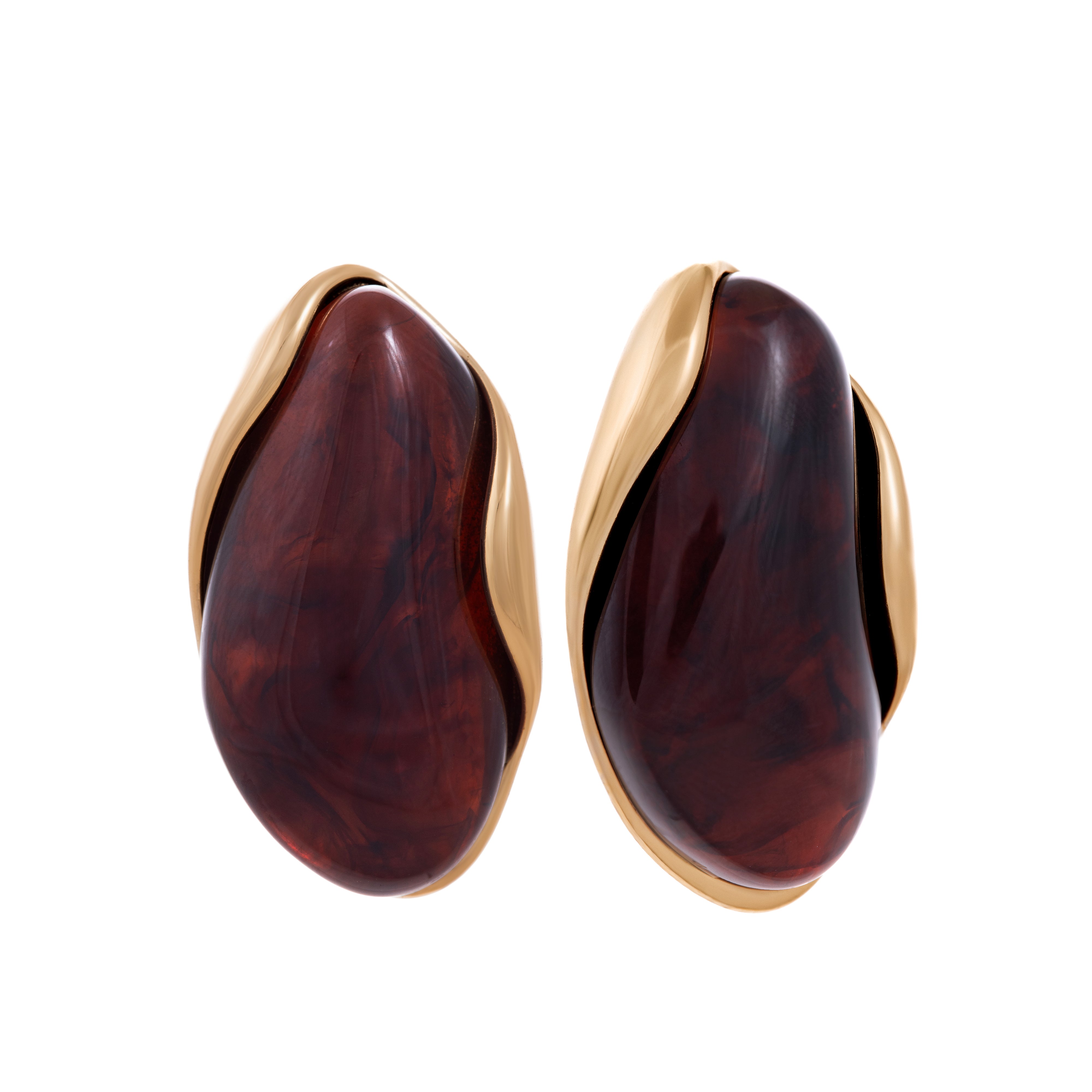 Amber Oval Stud