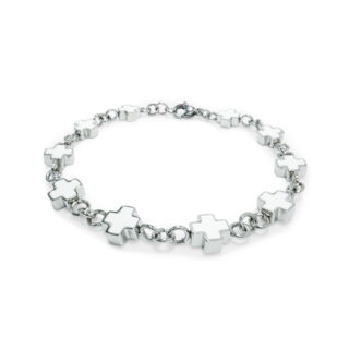 White Stainless Steel Cross Link