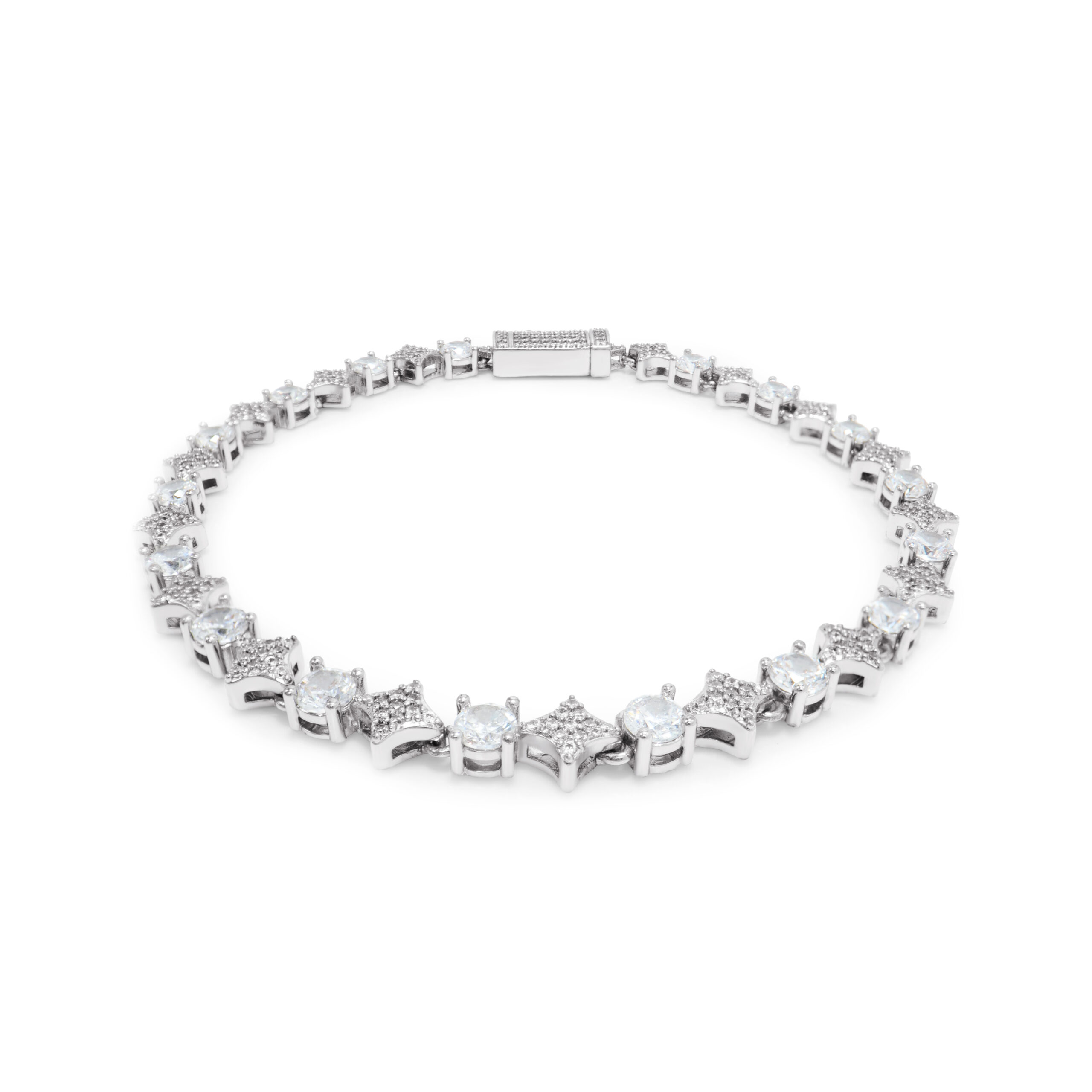 Silver Iced Star Bracelet