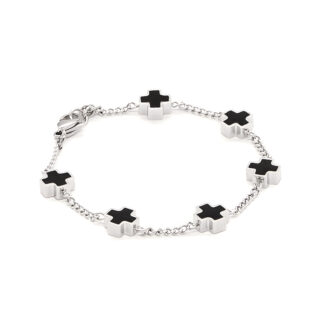 Black Spaced Stainless Steel Cross Link